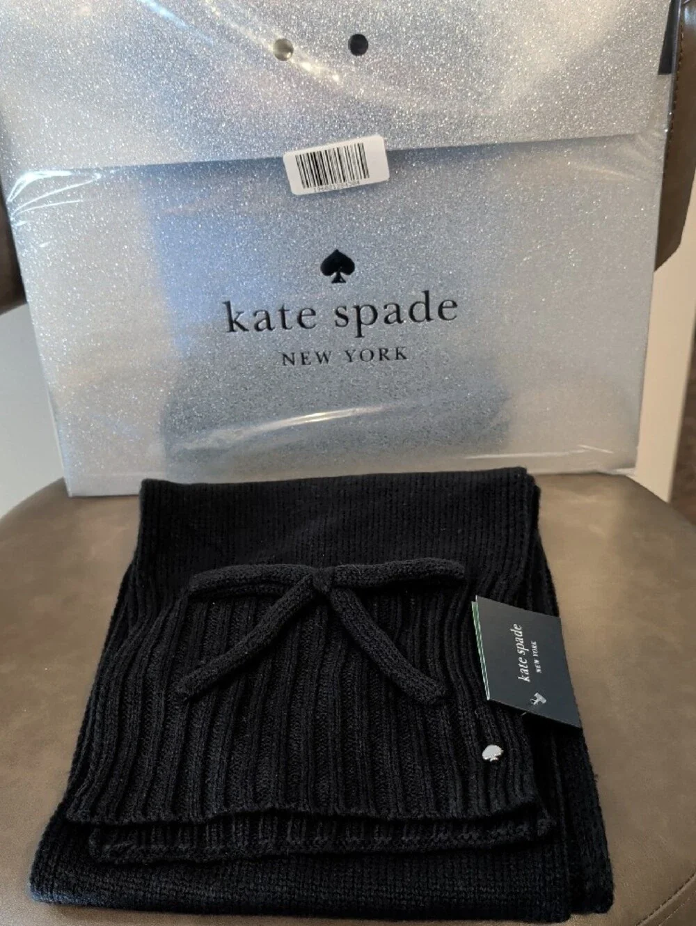 kate spade new york® Brrr Beanie & Ribbed Bow Scarf Includes Kate Spade Gift Box